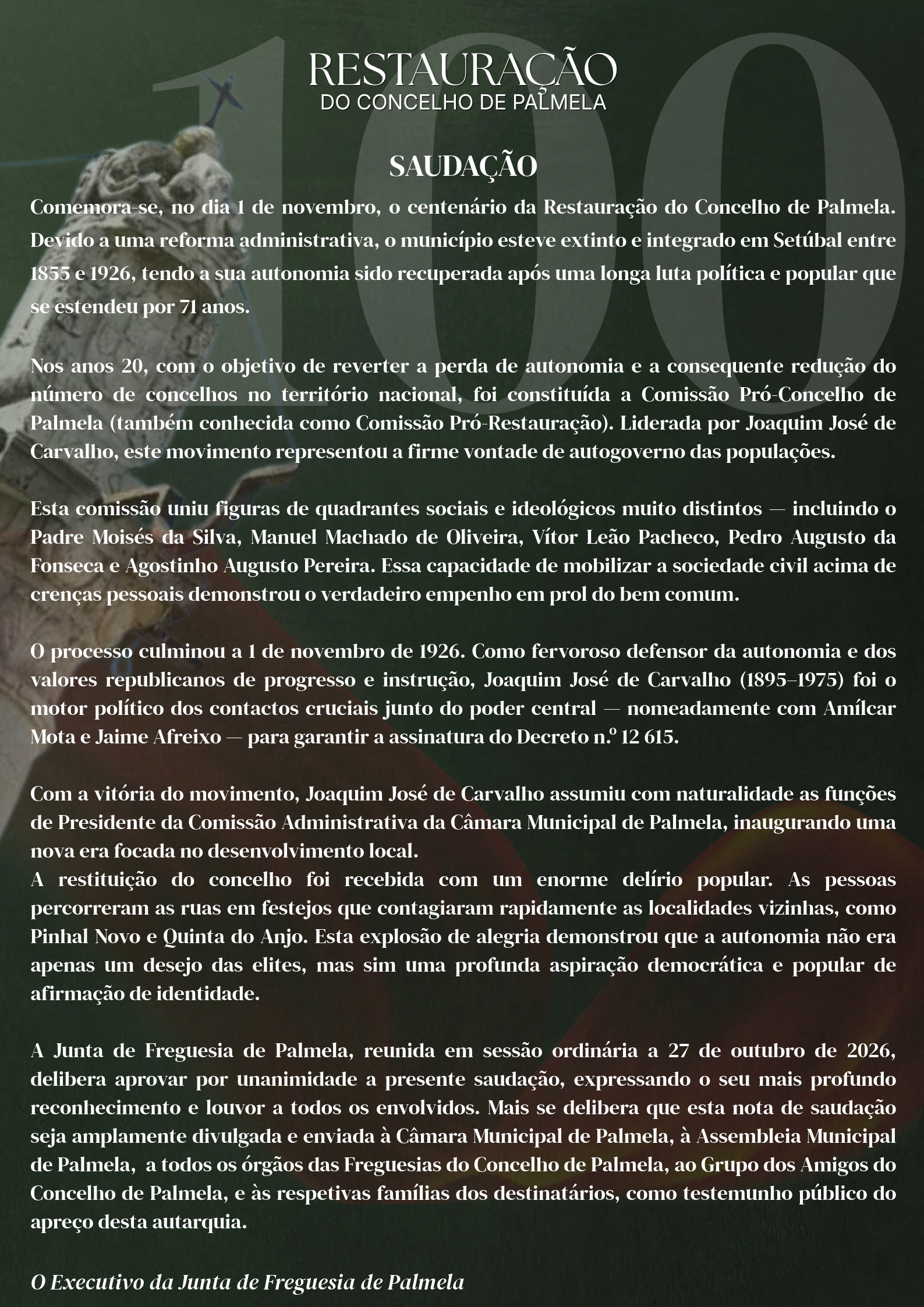 Saudação – Centenário da Restauração do Concelho de Palmela